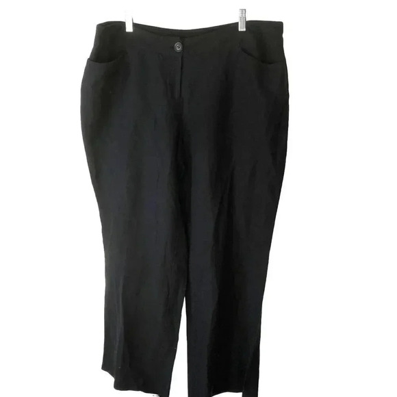 Lane Bryant Linen Blend Black Dress Pants Women Plus Size 16 Pockets - Picture 1 of 5